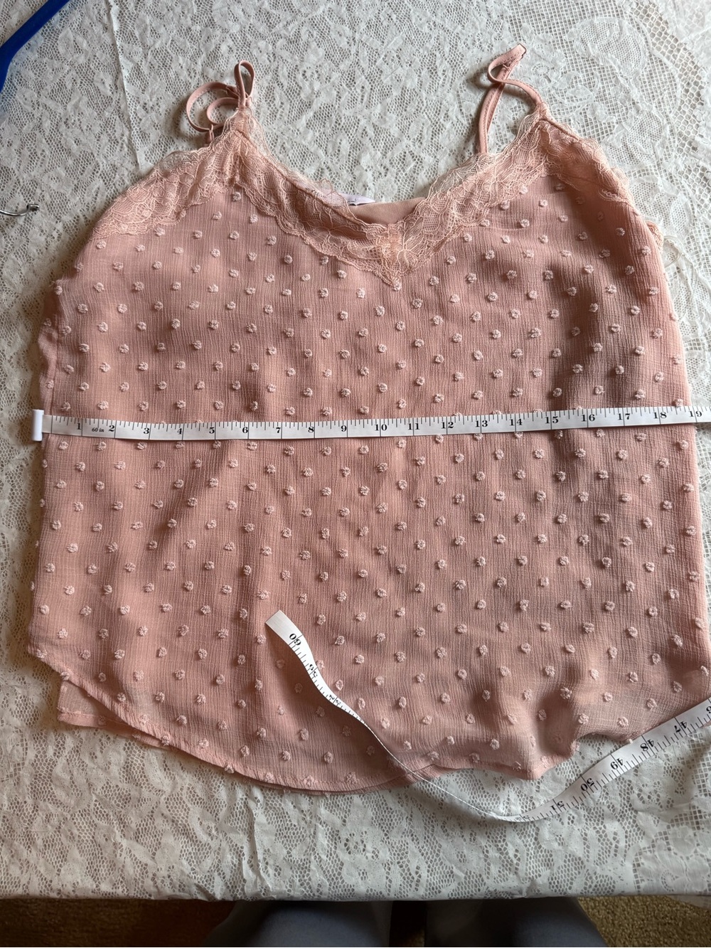 SO Blush Lace-Trim Swiss Dot Camisole - Picture 5 of 6